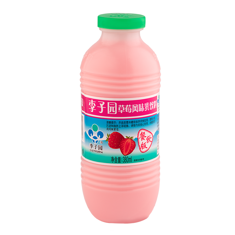草莓风味乳饮料，单瓶净含量380ml