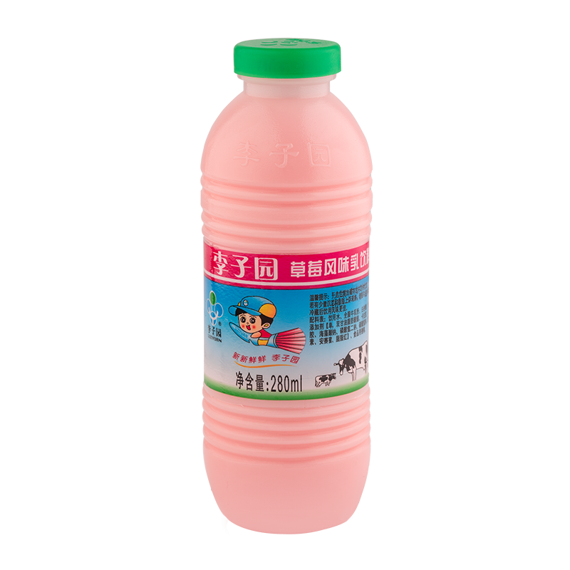 草莓风味乳饮料，单瓶净含量280ml